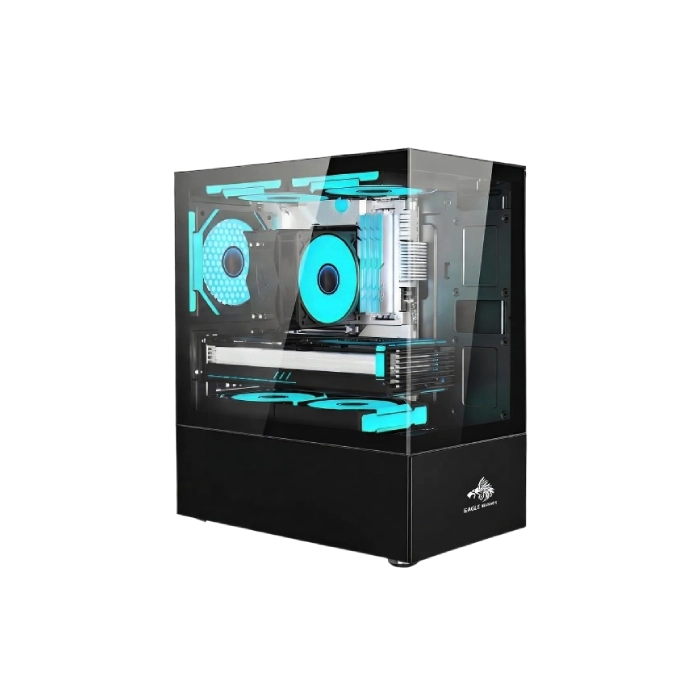 Case Gaming RGB Eagle Warrior CG01Q8RA003C Ventiladores 3 de 120mm Vidrio Templado Color Negro