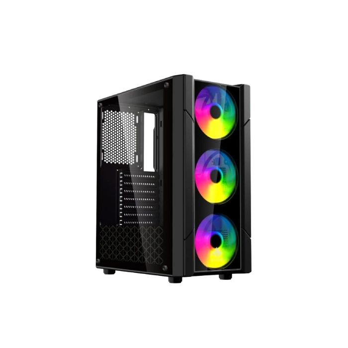 Case Gaming Eagle Warrior CG13ALRA001C Mid Tower Ventiladores 3 de 120mm don Vidrio Lateral Color Negro