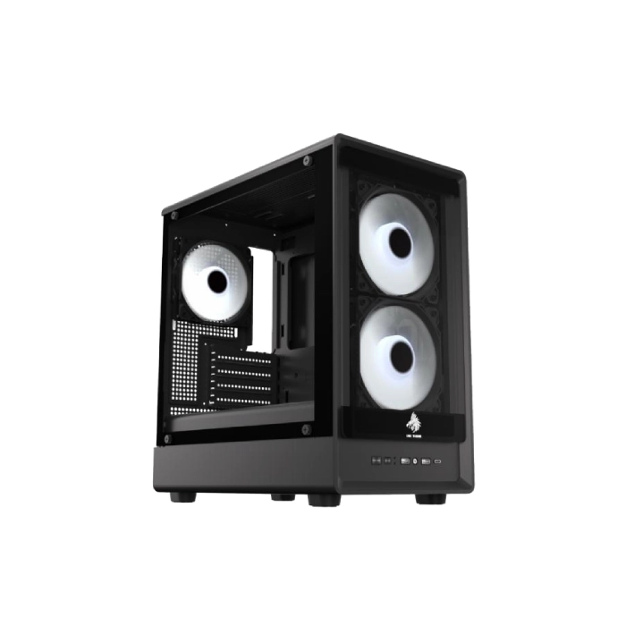 CASE EAGLE WARRIOR CG02AMRA001C TORRE PEQUEÑA CON 2 ABANICOS CON VIDRIO LATERAL