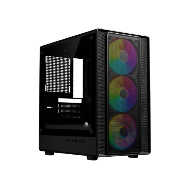 CASE EAGLE WARRIOR CG05AMRA001C TORRE PEQUEÑA CON 3 ABANICOS CON VIDRIO LATERAL