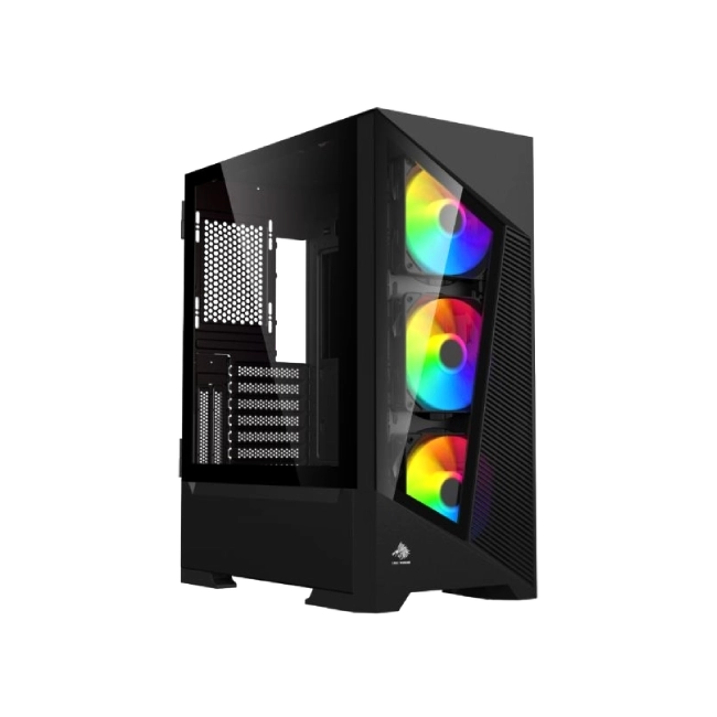 CASE EAGLE WARRIOR CG10AJRA001C MID TOWER 3 VENTILADORES CON VIDRIO FRONTAL Y LATERAL-2
