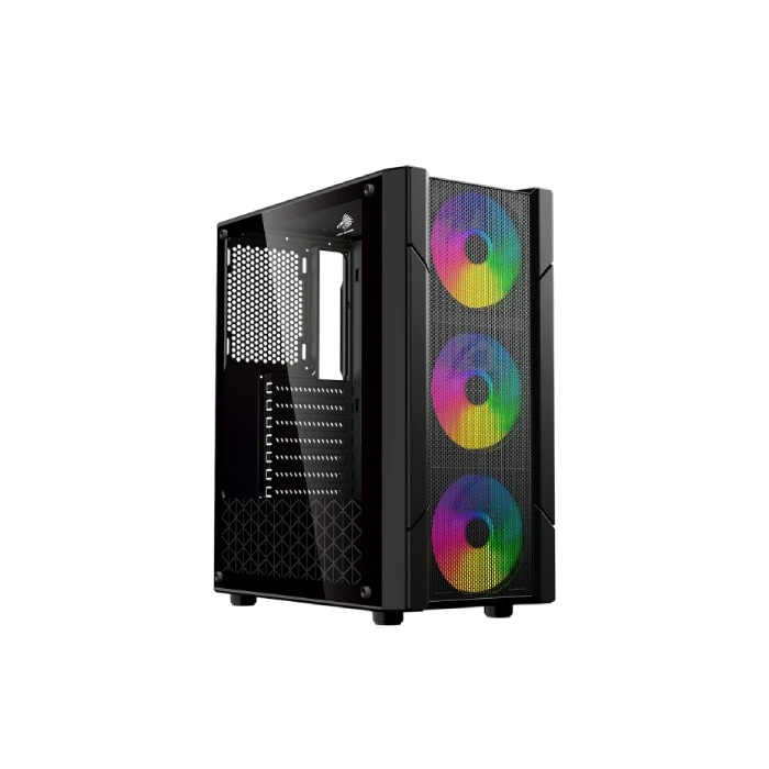 CASE EAGLE WARRIOR CG14ALRA001C TORRE MEDIA CON 3 ABANICOS PANEL DE VIDRIO LATERAL-3