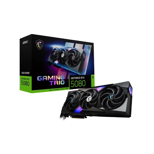 TARJETA DE VIDEO MSI GEFORCE RTX 5080 16G GAMING TRIO OC GDDR7 2715 MHZ 912-V531-026-2