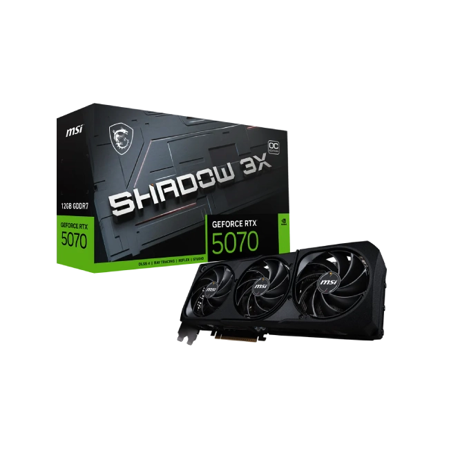 TARJETA DE VIDEO MSI GEFORCE RTX 5070 SHADOW 3X OC 12GB GDDR7 2557 MHZ 912-V532-008-4