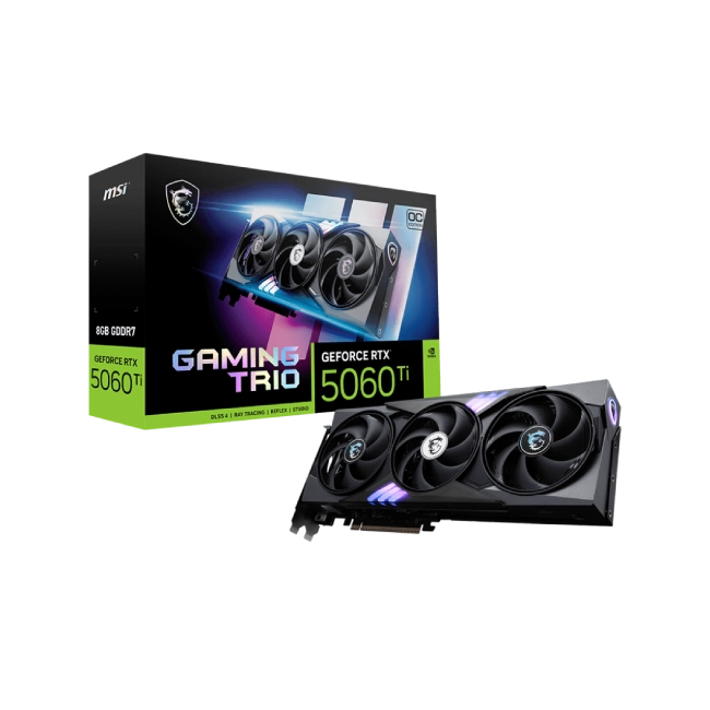 TARJETA DE VIDEO MSI GEFORCE RTX 5060 TI 8G GAMING TRIO OC GDDR7 2662MHZ 912-V536-022-8