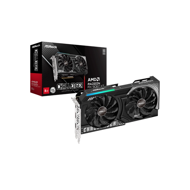 TARJETA DE VIDEO ASROCK AMD RADEON RX 9060 XT CHALLENGER 8GB OC GDDR6 3290 MHZ VG-9060XT CL 8G-4
