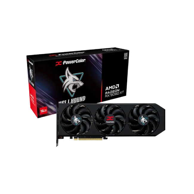 TARJETA DE VIDEO POWERCOLOR HELLHOUND AMD RADEON RX 9060 XT 8GB GDDR6 2740MHZ RX9060XT 8G-L/OC-4