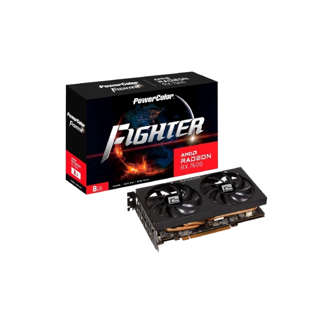TARJETA DE VIDEO POWERCOLOR FIGHTER AMD RADEON RX 7600 8GB GDDR6 2250 MHZ RX 7600 8G-F/V2-10