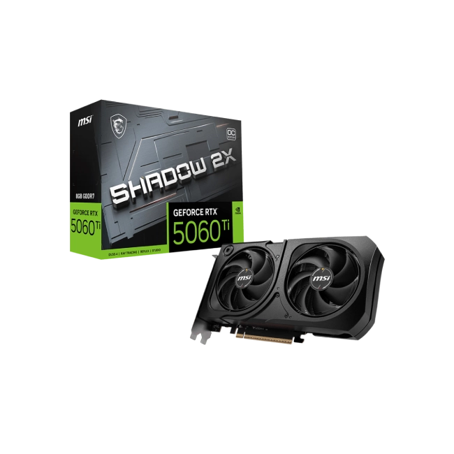 TARJETA DE VIDEO MSI GEFORCE RTX 5060 TI 8G SHADOW 2X OC PLUS GDDR7 2617 MHZ 912-V536-035-3