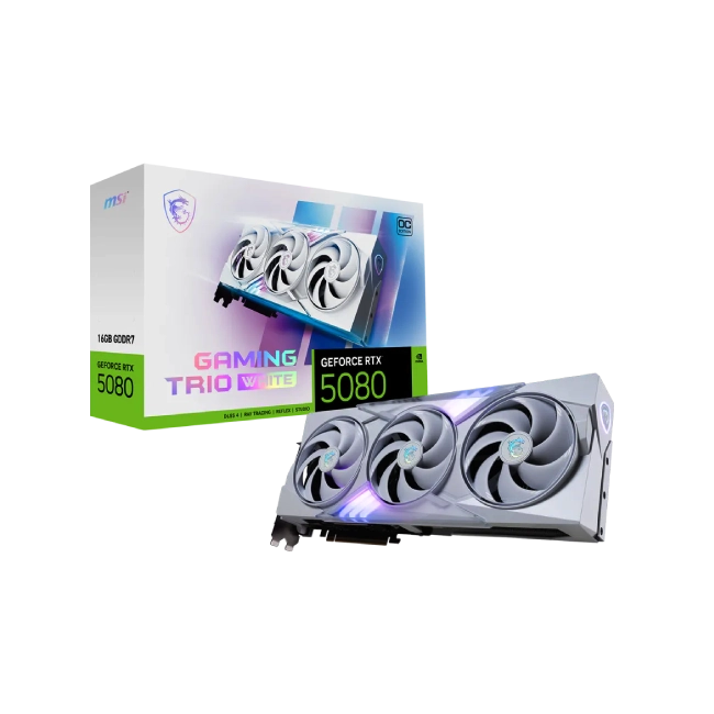TARJETA DE VIDEO MSI GEFORCE RTX 5080 16G GAMING TRIO OC WHITE GDDR7 2715 MHZ 912-V531-418 BLANCO-6