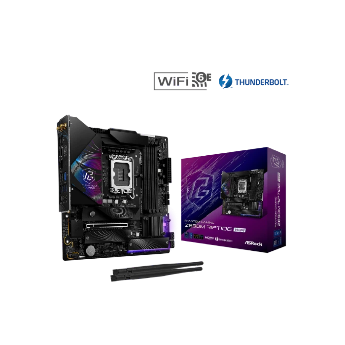 TARJETA MADRE ASROCK Z890M RIPTIDE WIFI LGA1851 MICRO ATX DDR5 MB-Z890MRIPWIFI-3