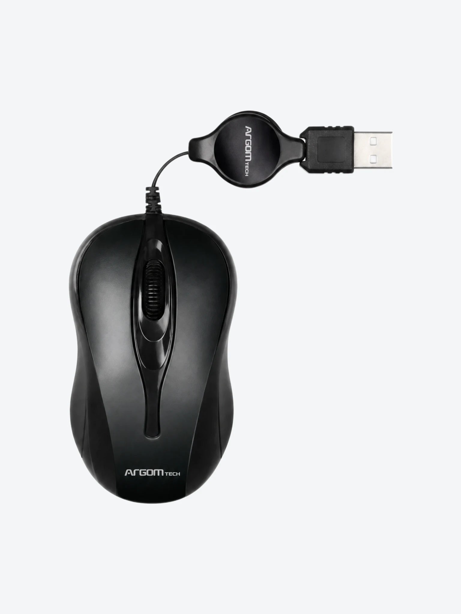 Mouse Argom ARG-MS-0008BK Optico UBS Retractil 1000 DPI Color Negro-1