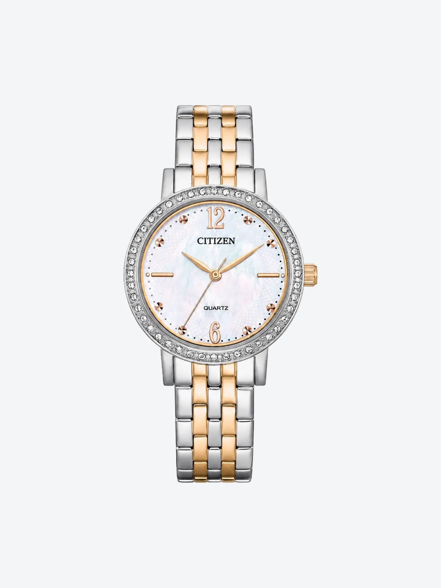 Reloj de Pulsera Anlogo Tres Manecillas de Dama esfera madre perla blanco con Caja y Banda de Acero Inoxidable Plateado.