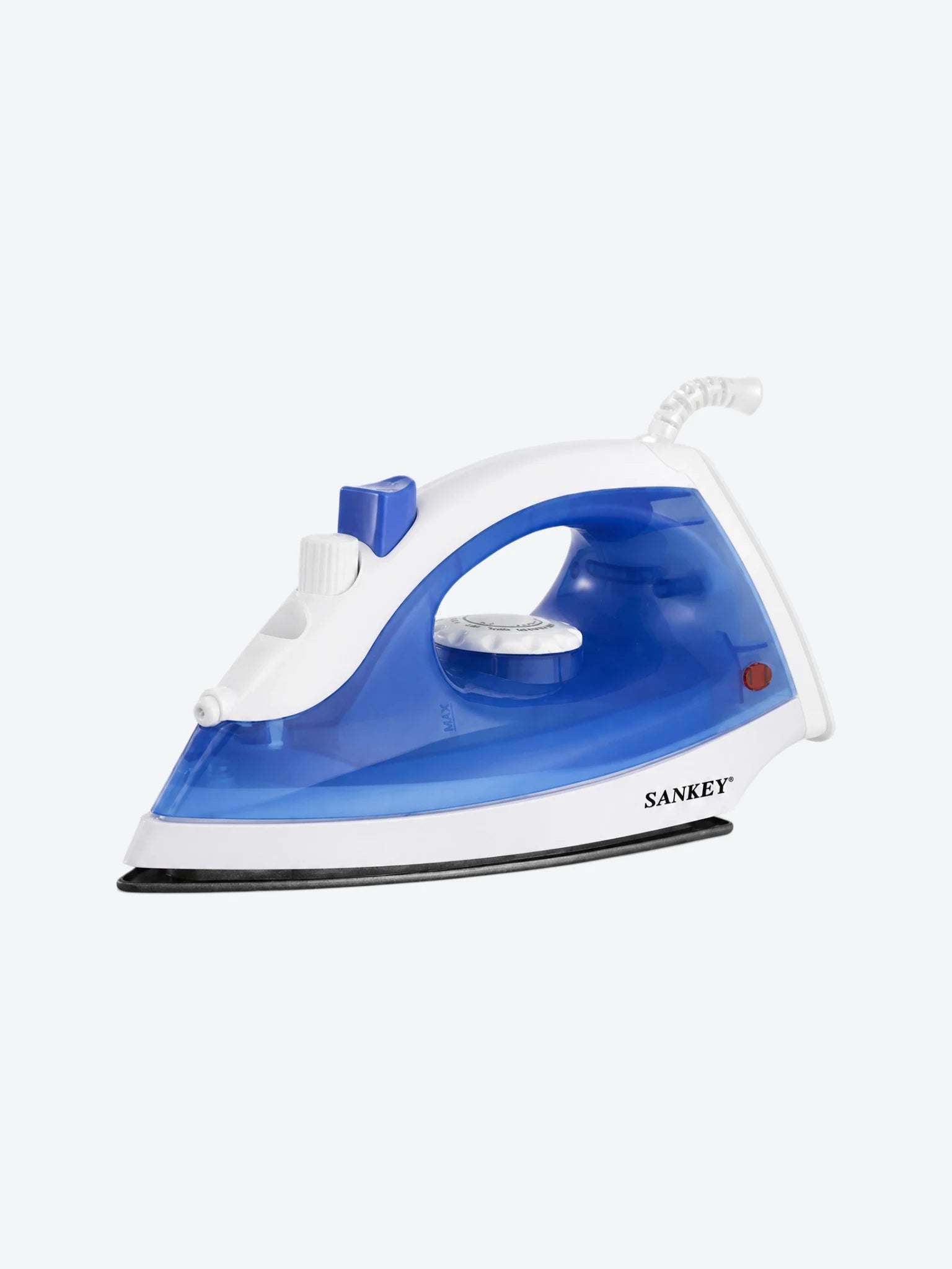 Plancha de Ropa Sankey PV-106 1100X Vapor Auto Limpieza Color Blanco con Azul