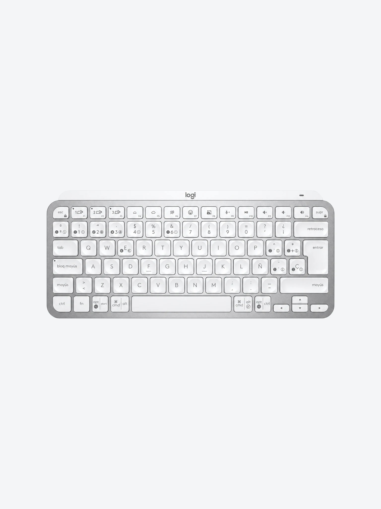 Teclado Logitech MX Keys Mini USB Bluetooth 5.0 Ergonomico Color Gris Palido-1