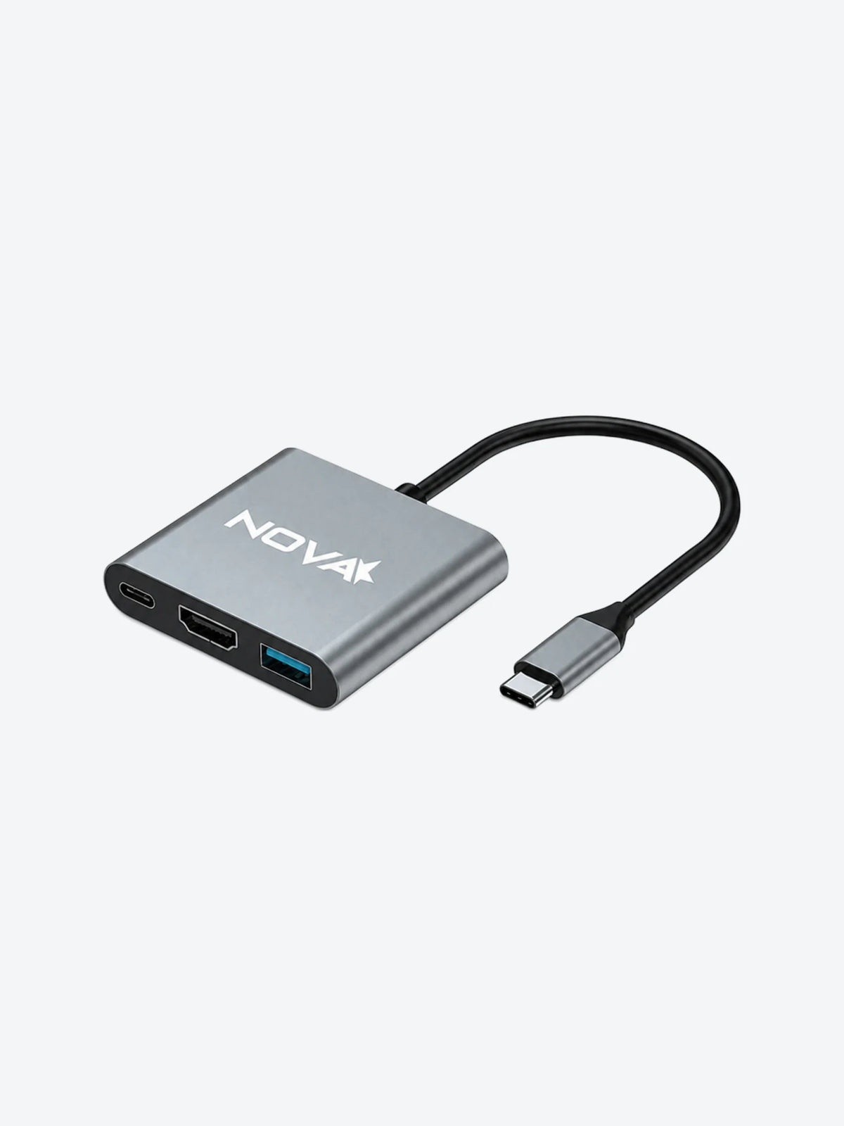 HUB NOVA AHU2S340001C 3 EN 1 USB-C 1 PUERTO USB-C 1 PUERTO USB-A 3.0 Y 1 PUERTO HDMI 4K-1