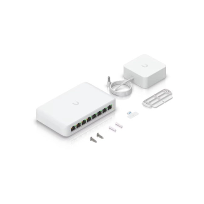 Ubiquiti UniFi Switch Lite USW-Lite-8-POE - Conmutador - Gestionado - 8 x 10/100/1000 (4 PoE+) - sobremesa, montaje en pared - PoE+ (52 W)-4