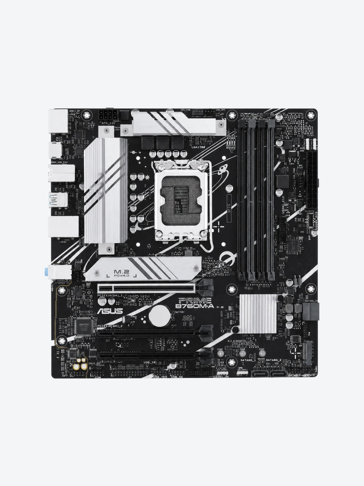 Tarjeta Madre Asus Prime B760M-A Aura Sync LGA1700 Intel B760 USB 3.2 Gen2 Front Tipo C Dual M.2 SATA-1