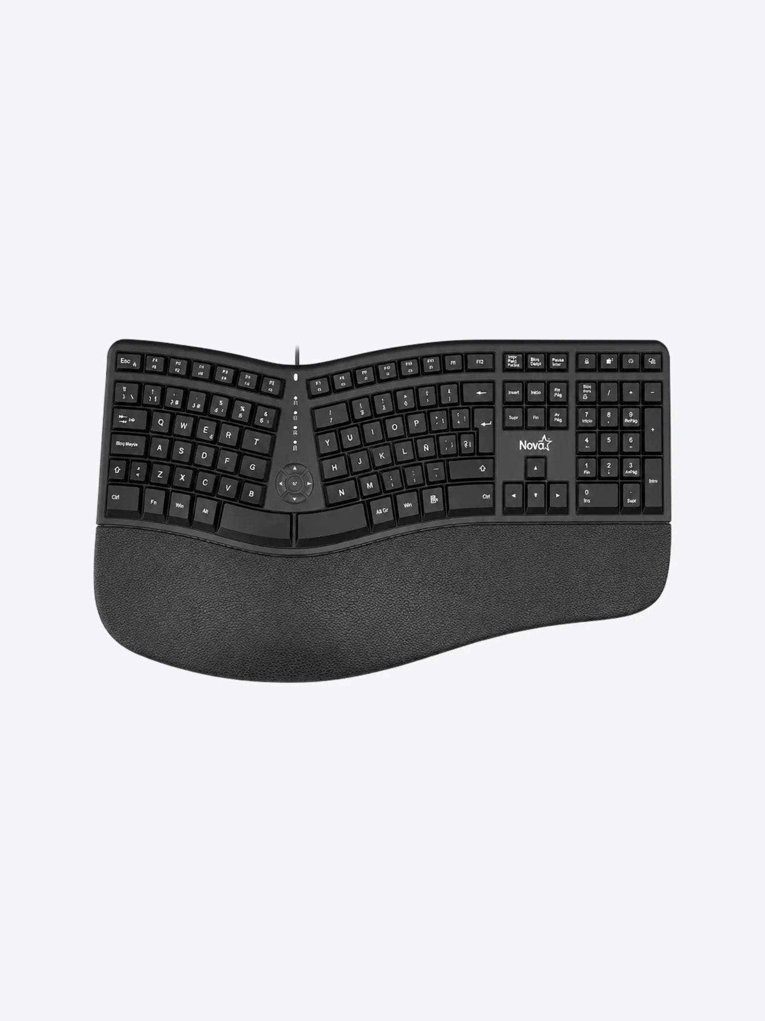 TECLADO NOVA ERGONOMICO KMYV82U0001C MEMBRANA ALÁMBRICO USB ESPAÑOL NEGRO