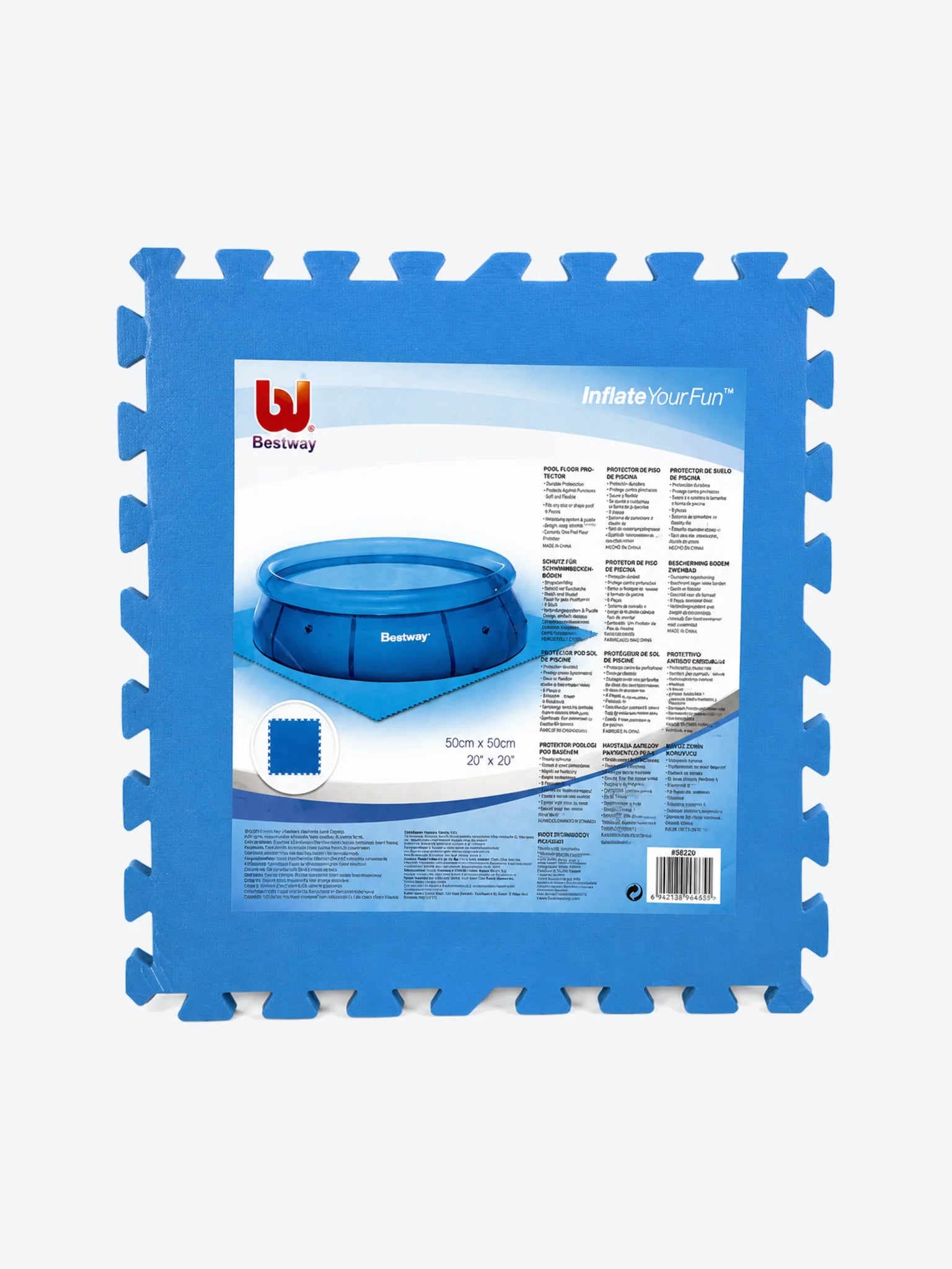 PROTECTOR DE PISO PARA PISCINAS, 50X50CM, 9 PIEZAS
