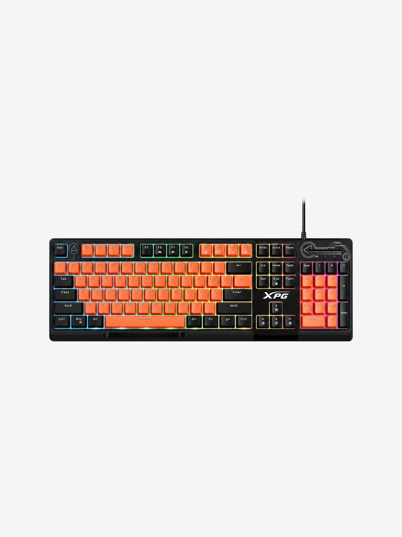 Teclado Alambrico Gaming RGB Adata XPG Seeker Mera Membrana USB  SEEKER105Z-BK/OGCES Color Negro con Naranja-1