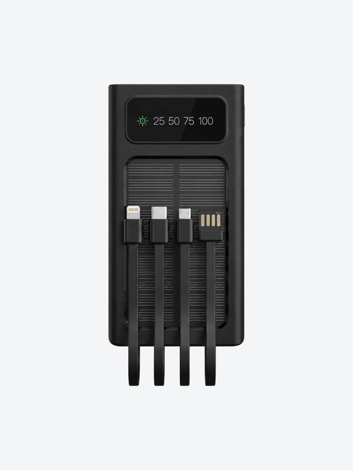 Xtech XPB-300 - Solar Power Bank - 24 pin USB-C / 4 pin USB Type A / 5 pin Micro-USB Type A - 24 pin USB-C / 4 pin USB Type A / 5 pin Micro-USB Type A - Lithium ion polymer - Para Universal - built-in charg cables30,000mAh