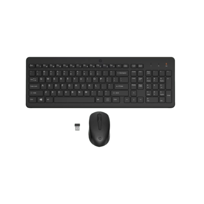 HP - Keyboard and mouse set - Spanish - Wireless - USB - All black - 2V9E6AA#ABM-1