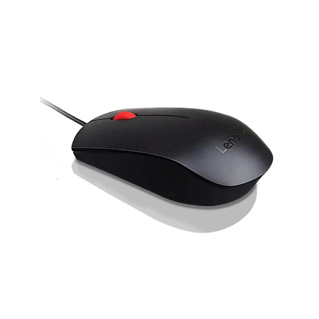 Lenovo Essential - Ratón - diestro y zurdo - óptico - 3 botones - cableado - USB - negro-6