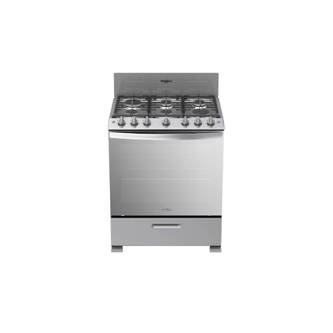 Estufa Whirlpool 30" 6 Quemadores Acero Inoxidable Hierro Fundido Sistema Stop Door Color Gris-9