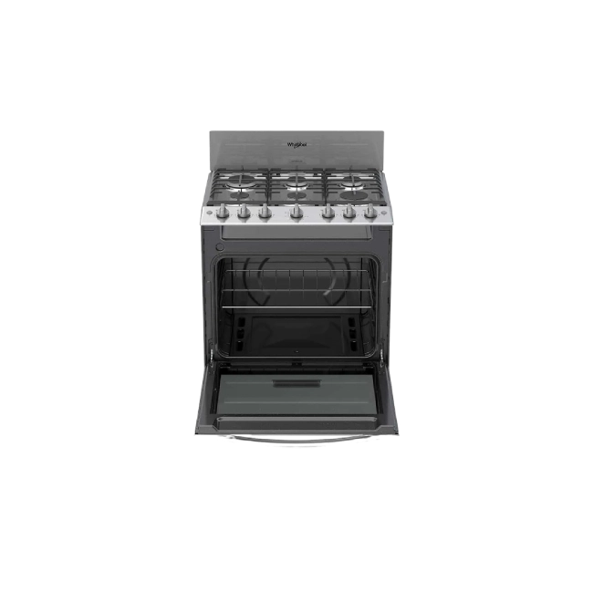 Estufa Whirlpool 30" 6 Quemadores Acero Inoxidable Hierro Fundido Sistema Stop Door Color Gris-4