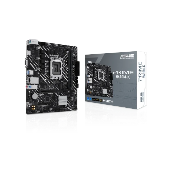 ASUS - PRIME H610M-K - Motherboard - Micro ATX - LGA1700 Socket - Intel H610 - para Core i7 / para Core i5 / para Core i3 / para Celeron / para Pentium - Intel HD Graphics - DDR5-4