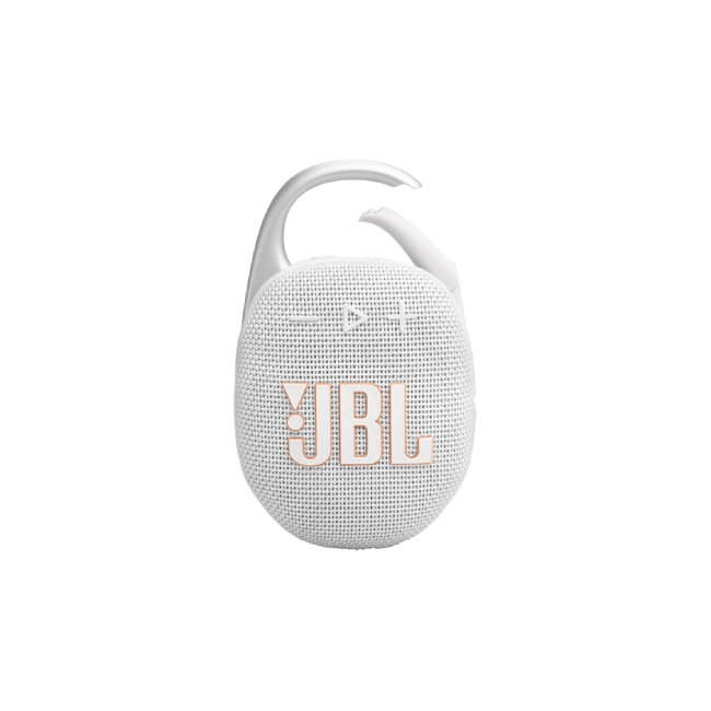 JBL Clip 5 - Altavoz - para uso portátil - inalámbrico - Bluetooth - controlado por aplicación - 7 vatios - blanco