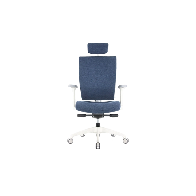 Silla MOT-001A-WH Ergonomica De Tela Color Azul con Respaldo a Rayas Blancas