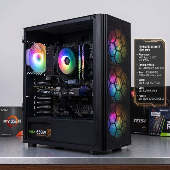 PC NSX GAM. R5 5500 16G SSD500 RTX 3050-1