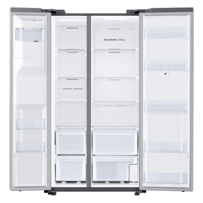 Refrigerador Samsung 2 Puertas SBS 22" Color Plateado Mate Con Dispensador-6