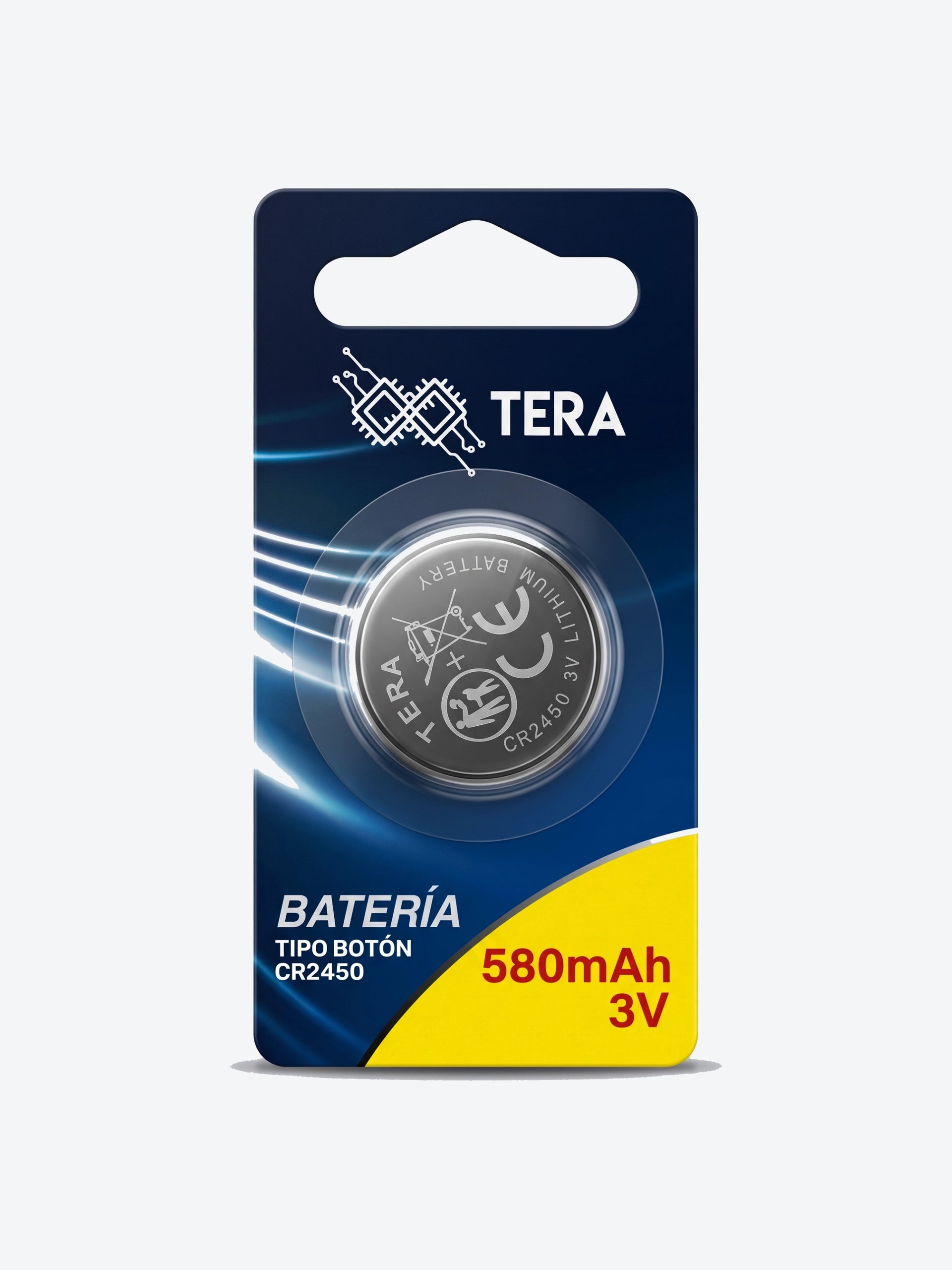 TERA 3V CR2450 Button Cell Battery 580mAh TERA-CR2450-580