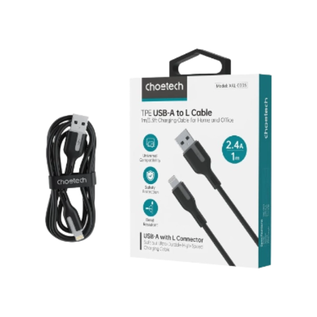 Cable Choetech XAL-0003-BK USB Tipo A  2.4mts-4