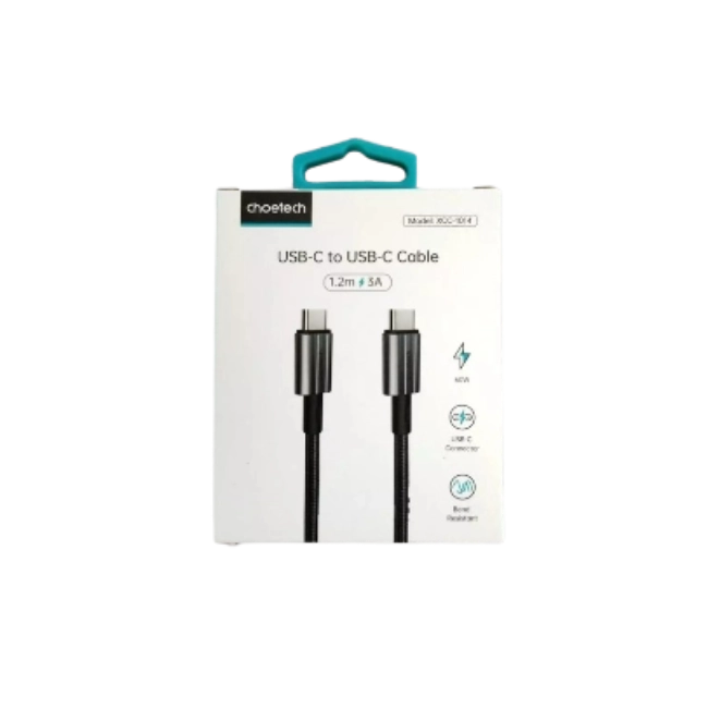 Cable Choetech XCC-1014-BK USB Tipo C a Tipo C 1.2mts