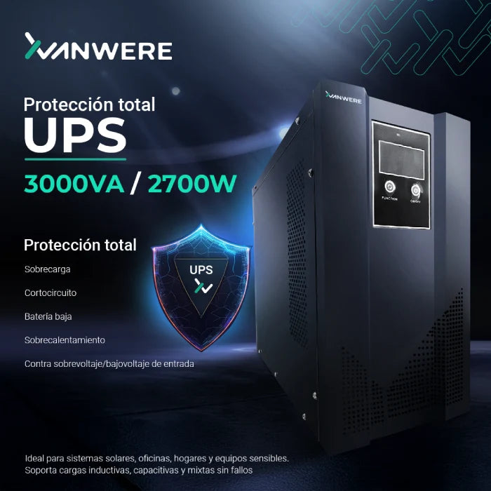 UPS Xvanwere XV-3KLPX-TW 3000VA / 2700W Torre 12V/7AH*6 LCD RS232 Nema 120VAC 60/50HZ-19