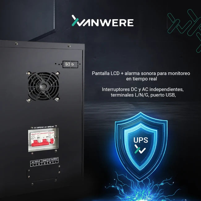 UPS Xvanwere XV-6KLPX-TW 6000VA /  5400W Torre 120VAC 50HZ-4