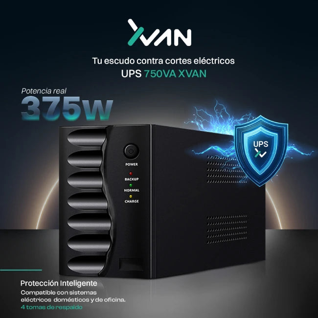 UPS Xvanwere XV-UPS-750VA 750VA/375W 120V 6-NEMA RJ11 45-65Hz-4